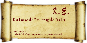 Koloszár Eugénia névjegykártya